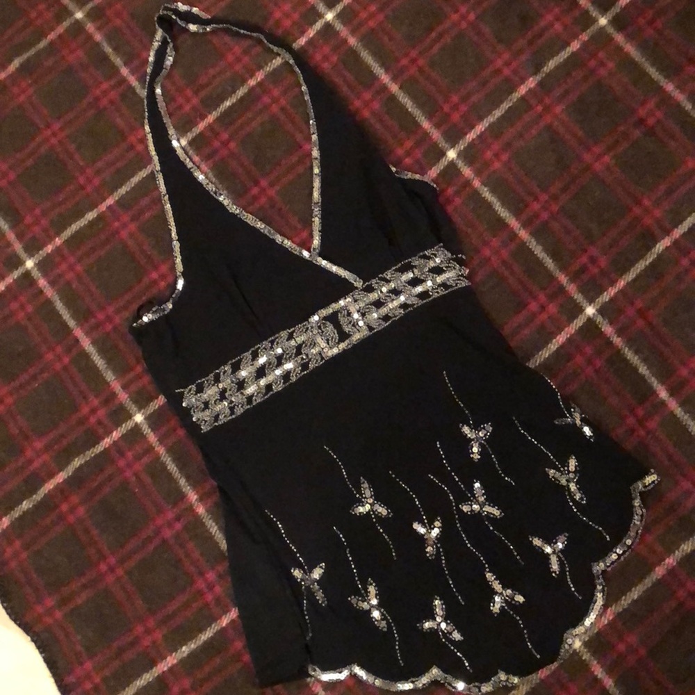 Jeweled halter top